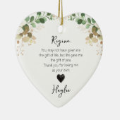 Stap Moeder van de bruid Groene Bloemen Waterverf Keramisch Ornament (Rechts)