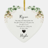 Stap Moeder van de bruid Groene Bloemen Waterverf Keramisch Ornament (Voorkant)