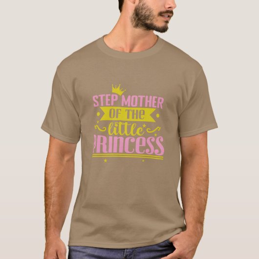 Stap Moeder van de kleine prinses retro T-shirt (Voorkant)