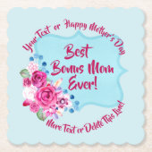 Stap Moederdag Bonus mam Verandering Tekst in werk Kartonnen Onderzetters (Voorkant)