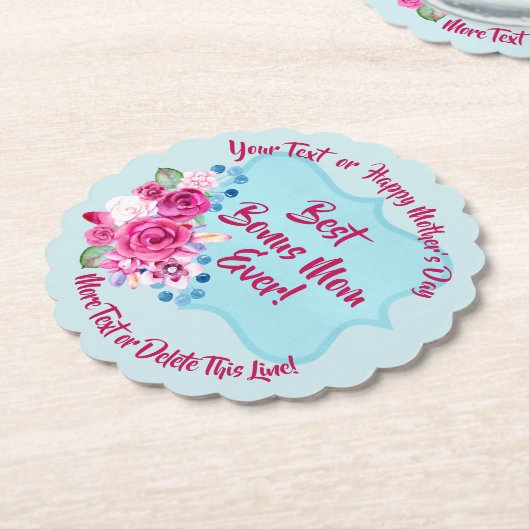 Stap Moederdag Bonus Mam Veranderingstekst Geschik Kartonnen Onderzetters (Gekanteld)