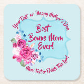 Stap Moederdag Bonus Mam Veranderingstekst Kartonnen Onderzetters (Voorkant)