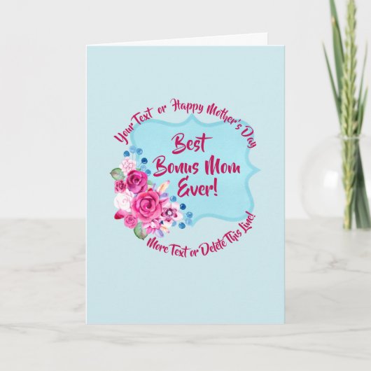 Stap Moederdag Bonus Moeder Verander Tekst Groet Kaart (Voorkant)