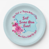 Stap Moederdag Bonus Moeder Verander tekst Groot 9 Papieren Bordje (Voorkant)