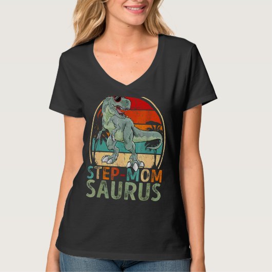 Stap Momsaurus Rex Dinosaur Step Ma Saurus T-shirt (Voorkant)
