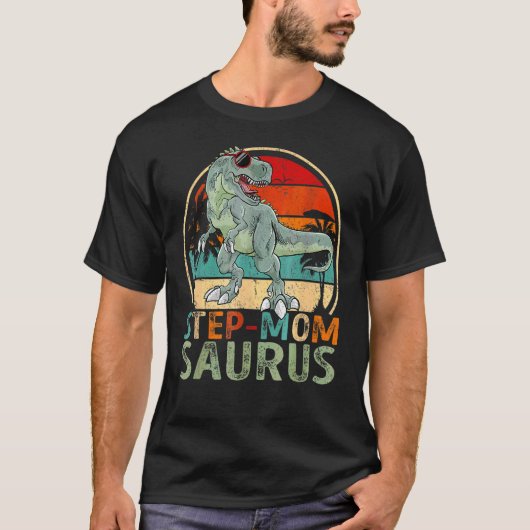 Stap Momsaurus Rex Dinosaur Step Ma Saurus T-shirt (Voorkant)