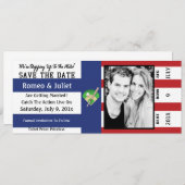 Stap naar het plaat honkbal bruiloft Save The Date (Voorkant / Achterkant)