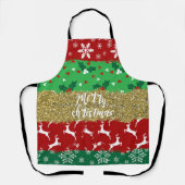 Stap naast Oegly Sweater, Love Ugly Kerstapon Schort (Voorkant)