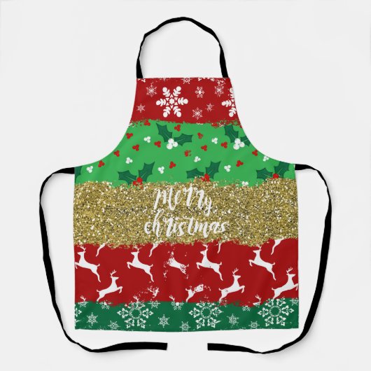 Stap naast Oegly Sweater, Love Ugly Kerstapon Schort (Voorkant)