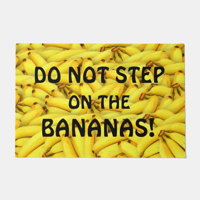 STAP NIET OP DE BANANAS Funny Bananas Print Deurmat (Voorkant)