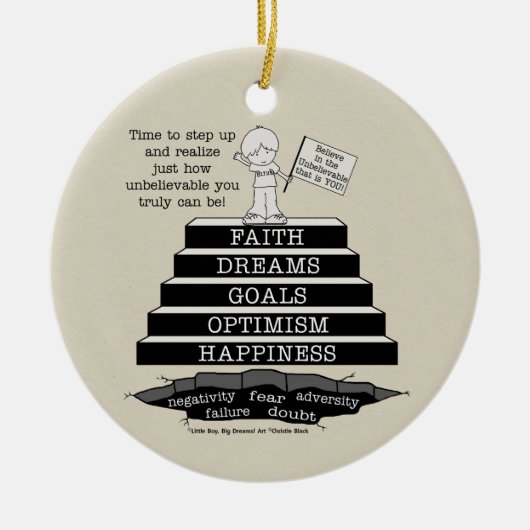 Stap omhoog keramisch ornament (Voorkant)