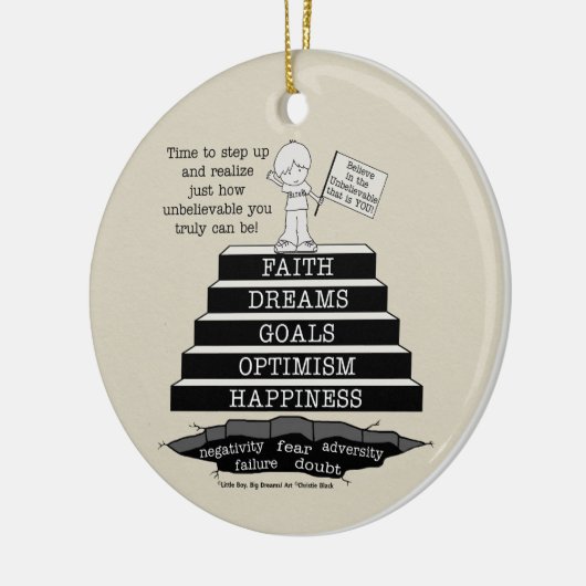 Stap omhoog keramisch ornament (Links)