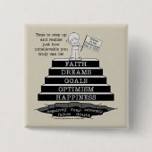 Stap omhoog vierkante button 5,1 cm (Voorkant)