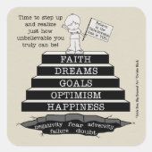 Stap omhoog vierkante sticker (Voorkant)