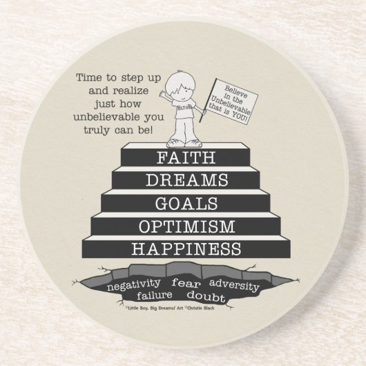 Stap omhoog zandsteen onderzetter (Voorkant)