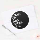 STAP OP EN SPREEK UIT RONDE STICKER (Envelop)