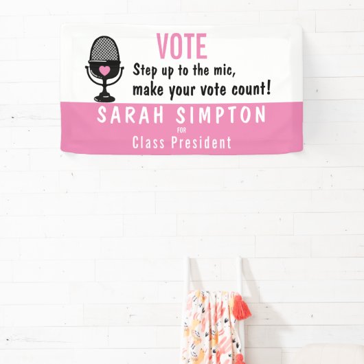 Stap op naar de microfoon - Laat je stem tellen! G Spandoek (Insitu)