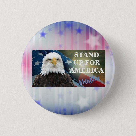 STAP OP VOOR AMERIKA #VoteBlue Ronde Button 5,7 Cm (Voorkant)