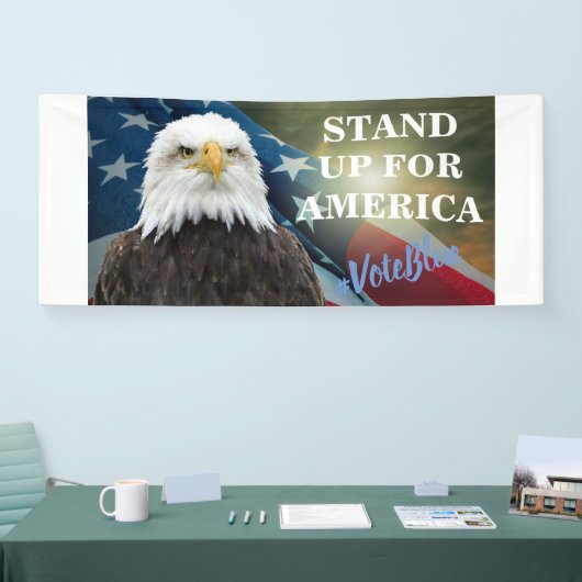 STAP OP VOOR AMERIKA #VoteBlue Spandoek (Beurs)