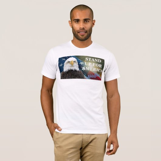 STAP OP VOOR AMERIKA #VoteBlue T-Shirt (Voorkant volledig)