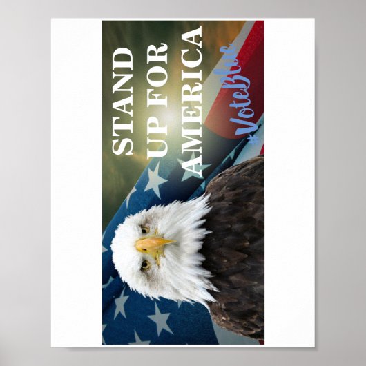 STAP OP VOOR AMERIKA #VoteBlue T-Shirt Poster (Voorkant)