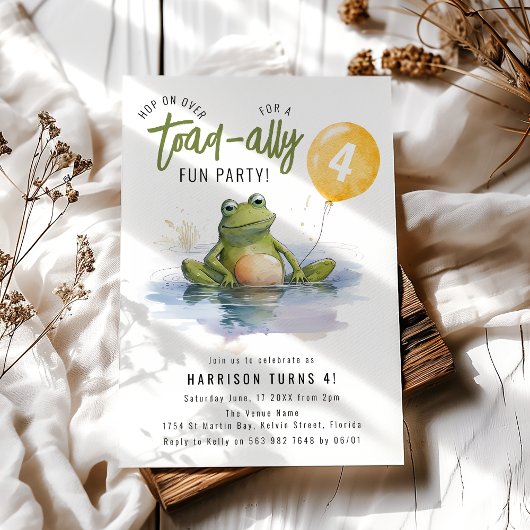 Stap over | Toad-ally Fun Party Verjaardag Kaart