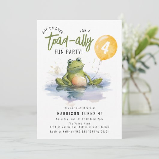 Stap over | Toad-ally Fun Party Verjaardag Kaart (Staand voorkant)