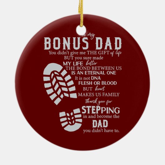 Stap pa Bonus vaders dag uit de stapel Keramisch Ornament (Achterkant)