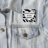 Stap pa van de bride vierkante button 5,1 cm (In situ)