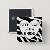 Stap pa van de bride vierkante button 5,1 cm (Voorkant /achterkant)