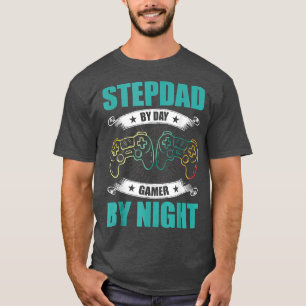 Stap-pa voor-dag gamer bij nacht video game stepda t-shirt