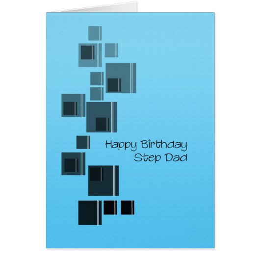Stap pap Abstract Design Blue Birthday Card (Voorkant)
