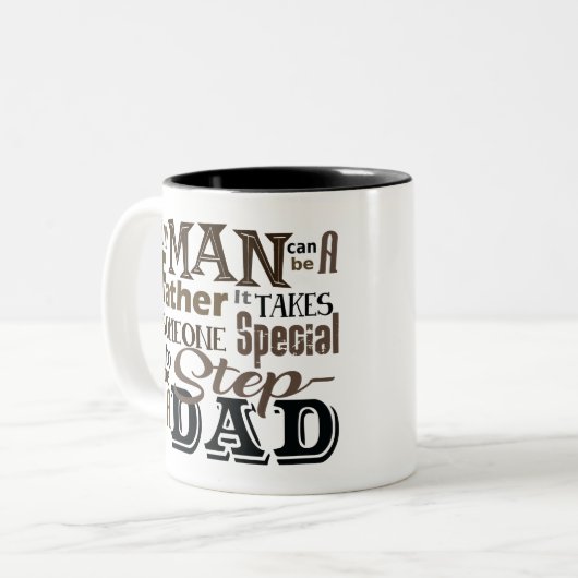 Stap papa Beste vaderdag Tweekleurige Koffiemok (Voorkant links)