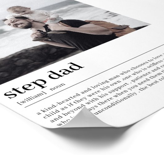 Stap Papa Definitie Minimale Aangepaste Foto Poster (Hoek)