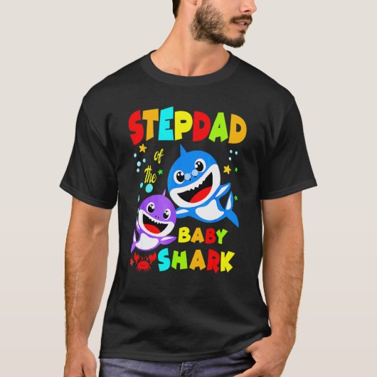 Stap Papa Shark Stap Papa Shark Familie Moederdag T-shirt (Voorkant)