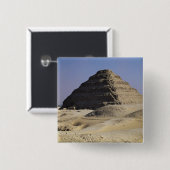 Stap piramide van King Djoser Old Kingdom Vierkante Button 5,1 Cm (Voorkant /achterkant)
