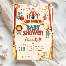 Stap Recht Op Circus Baby Shower Uitnodiging 
