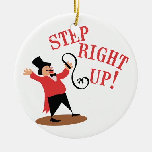 Stap Ringmaster Keramisch Ornament (Voorkant)