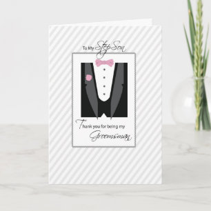 Stap Son, Bedankt Groomsman, Roos Color