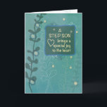 Stap Son Religieuze Birthday Green Hand Drawn Kijk Kaart<br><div class="desc">Als een lieve stiefzoon binnenkort zijn verjaardag viert. Het is aan u om deze kaart te geven aangezien die dag aankomt. Deze religieuze kaart vertelt hem dat hij een zegen is.</div>