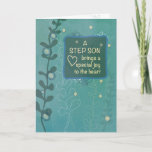 Stap Son Religieuze Birthday Green Hand Drawn Kijk Kaart<br><div class="desc">Als een lieve stiefzoon binnenkort zijn verjaardag viert. Het is aan u om deze kaart te geven aangezien die dag aankomt. Deze religieuze kaart vertelt hem dat hij een zegen is.</div>