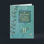 Stap Son Religious 11th Birthday Green Hand geteke Kaart<br><div class="desc">Elfde verjaardag zijn zulke bijzondere gelegenheden. Als iemand dicht bij je hart zoals je stiefzoon binnenkort zijn 11e verjaardag viert,  moet je hem op die speciale dag deze kaart geven.</div>