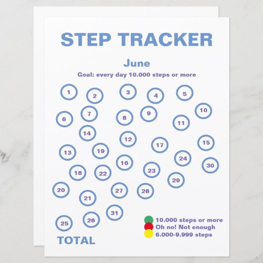 Stap tracker. (Voorkant / Achterkant)