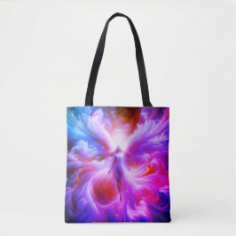 Stap uit de verf met deze kleurrijke engel op je tote bag
