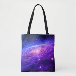 Stap uit de verf met een verre melkweg op je tote bag