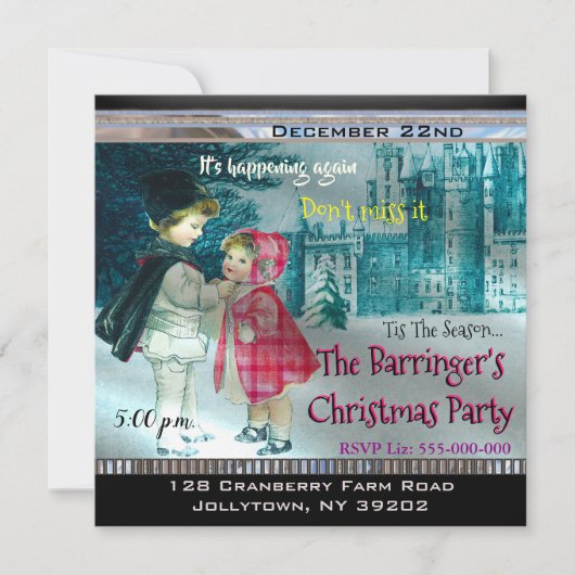 Stap uit kerstfeestdag kaart (Voorkant)