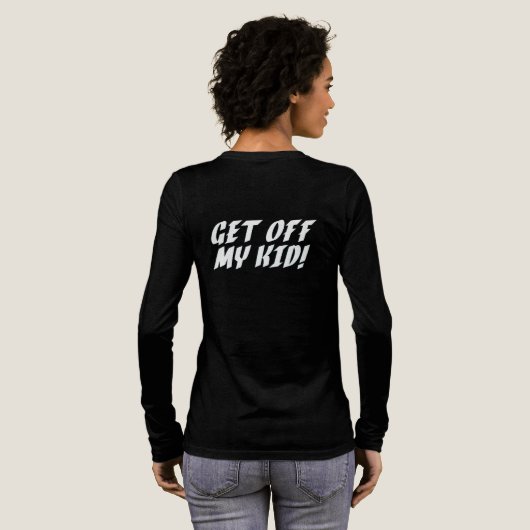 Stap uit mijn Kind Vrouwen gecentreerd Long-Sleeve Tri-Blend Shirt (Achterkant)