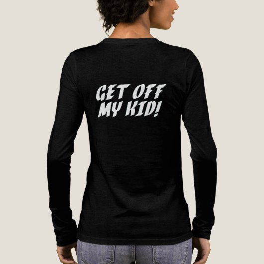 Stap uit mijn Kind Vrouwen gecentreerd Long-Sleeve Tri-Blend Shirt (Achterkant)