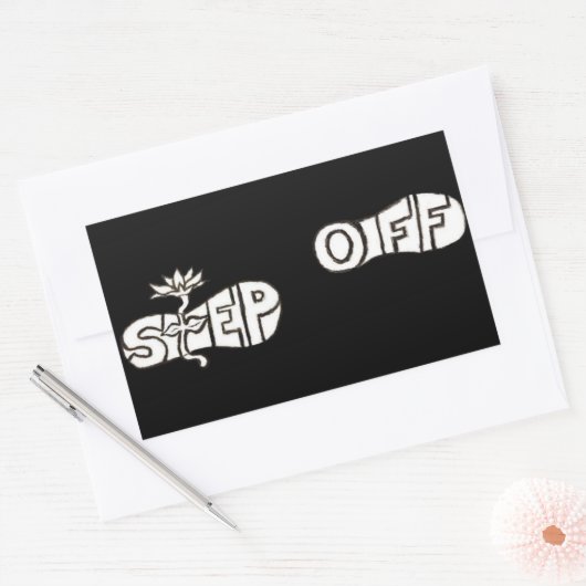 "Stap uit"-Stickers Rechthoekige Sticker (Envelop)