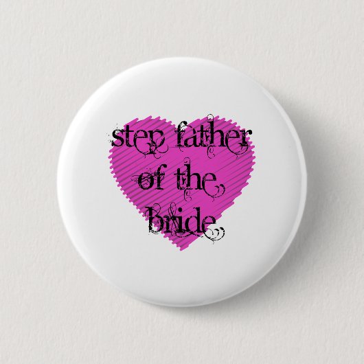 Stap vader van de Bride Ronde Button 5,7 Cm (Voorkant)